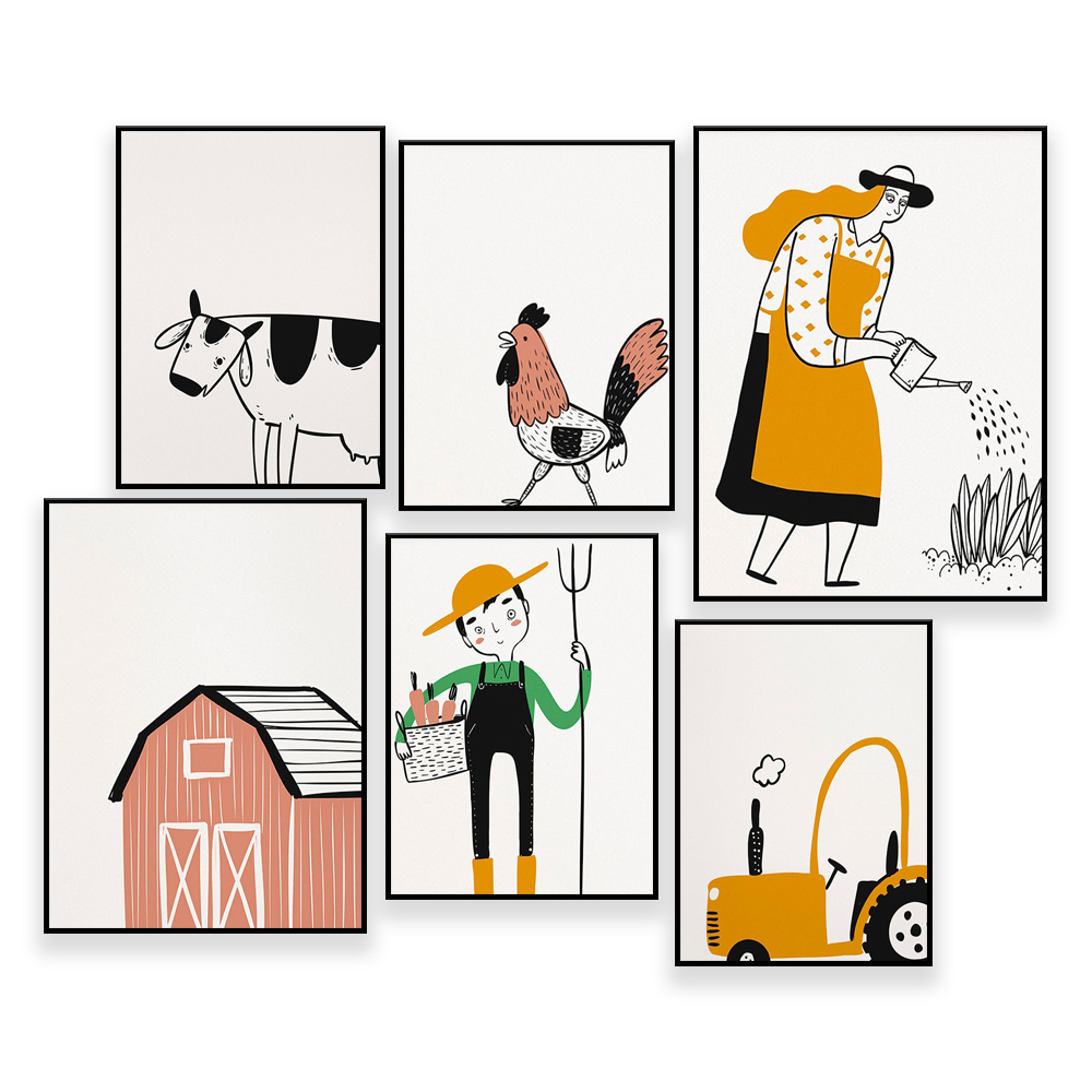 Landbouw Galerij Muur - 4-H, a - Agriculture Farming Cartoon recensie en prijs